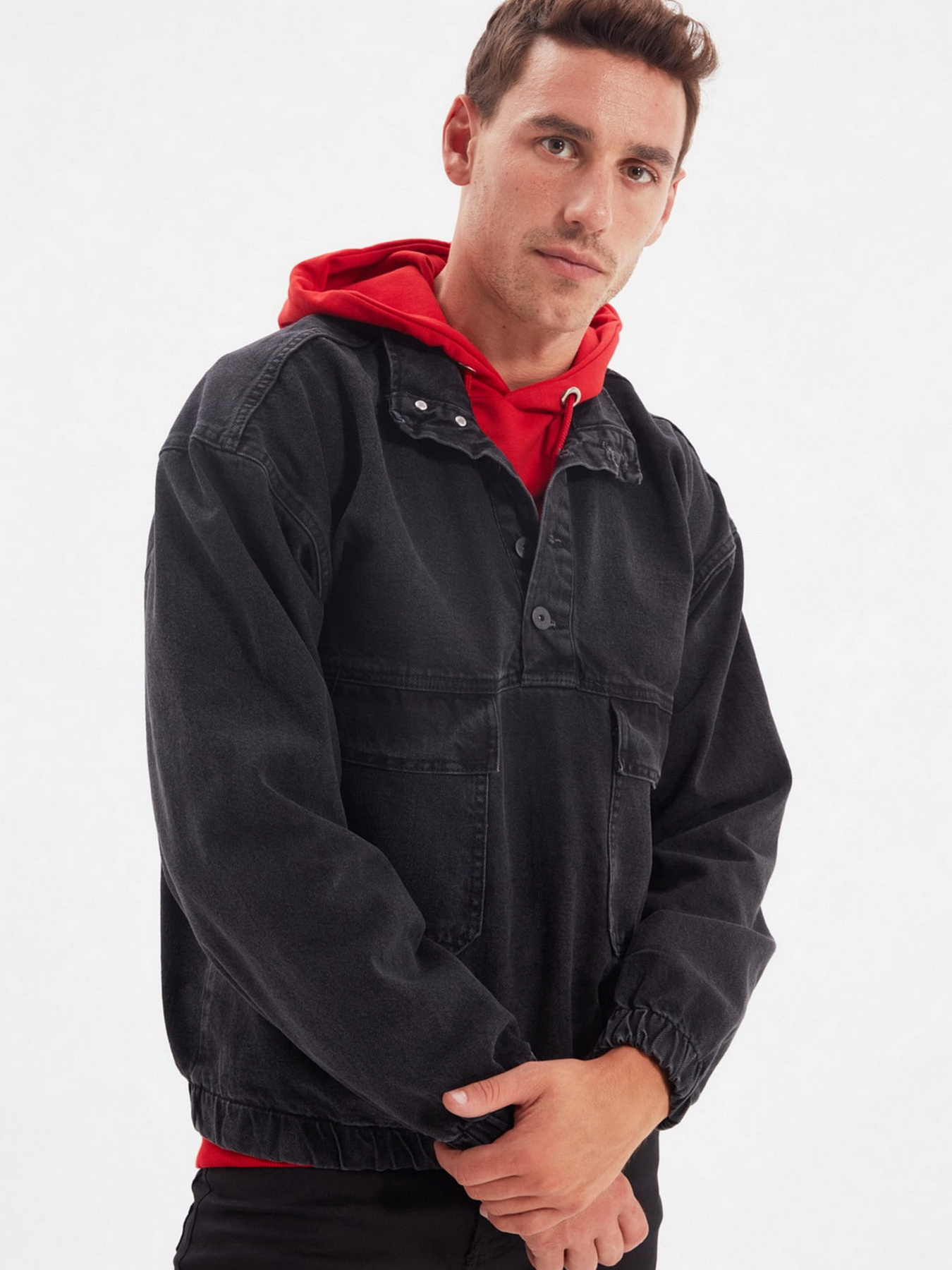 Джинсовая куртка Trendyol модель TMNAW22CE0097/Antrasit Фото