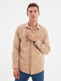 Рубашка Trendyol модель TMNAW22GO0207/Bej Фото