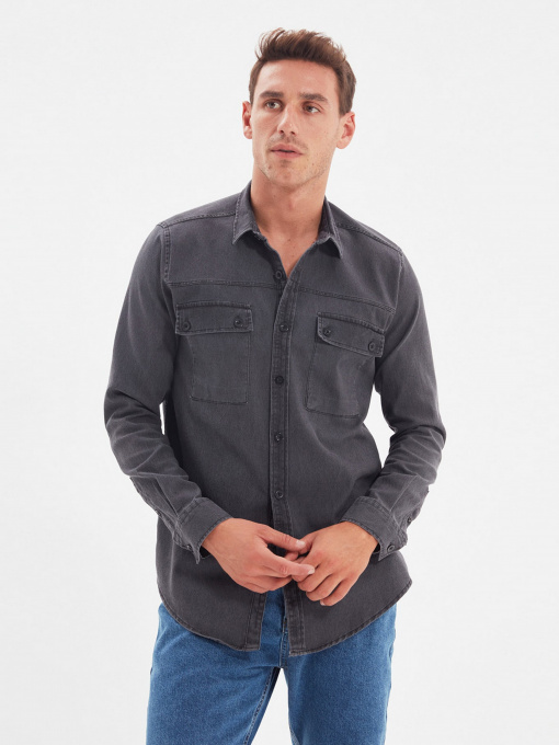 Рубашка Trendyol модель TMNAW22GO0207/Gri Фото