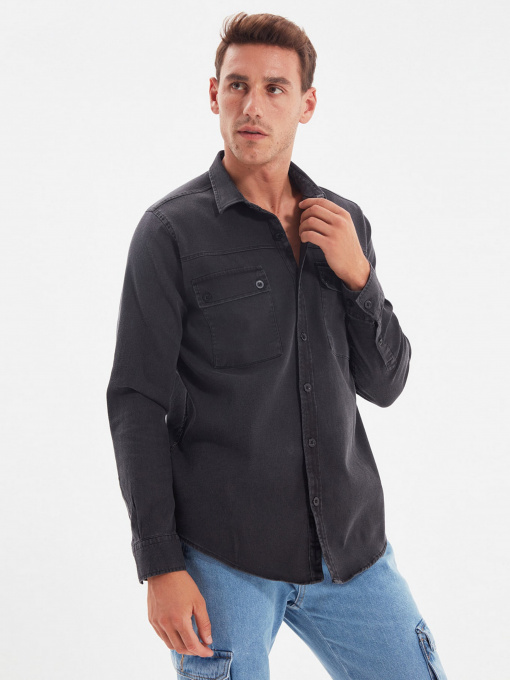 Рубашка Trendyol модель TMNAW22GO0207/Siyah Фото