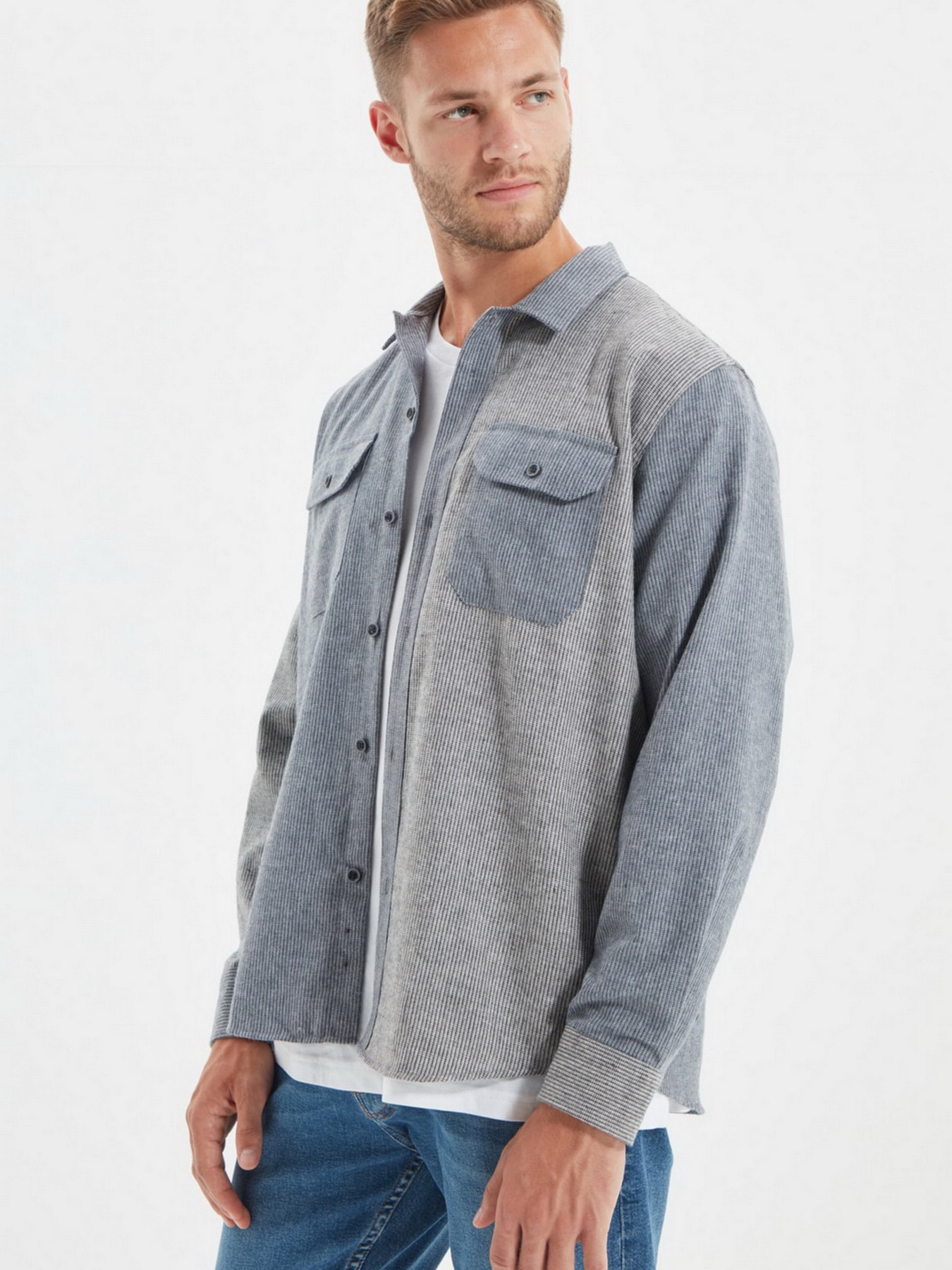 Рубашка Trendyol модель TMNAW22GO0222/Gri Фото