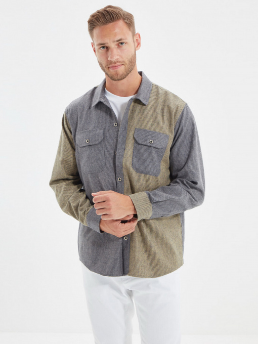 Рубашка повседневная Trendyol модель TMNAW22GO0222/Siyah Фото