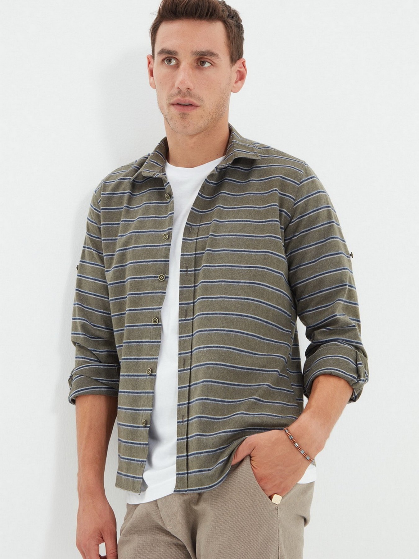 Рубашка Trendyol модель TMNAW22GO0362/Haki Фото