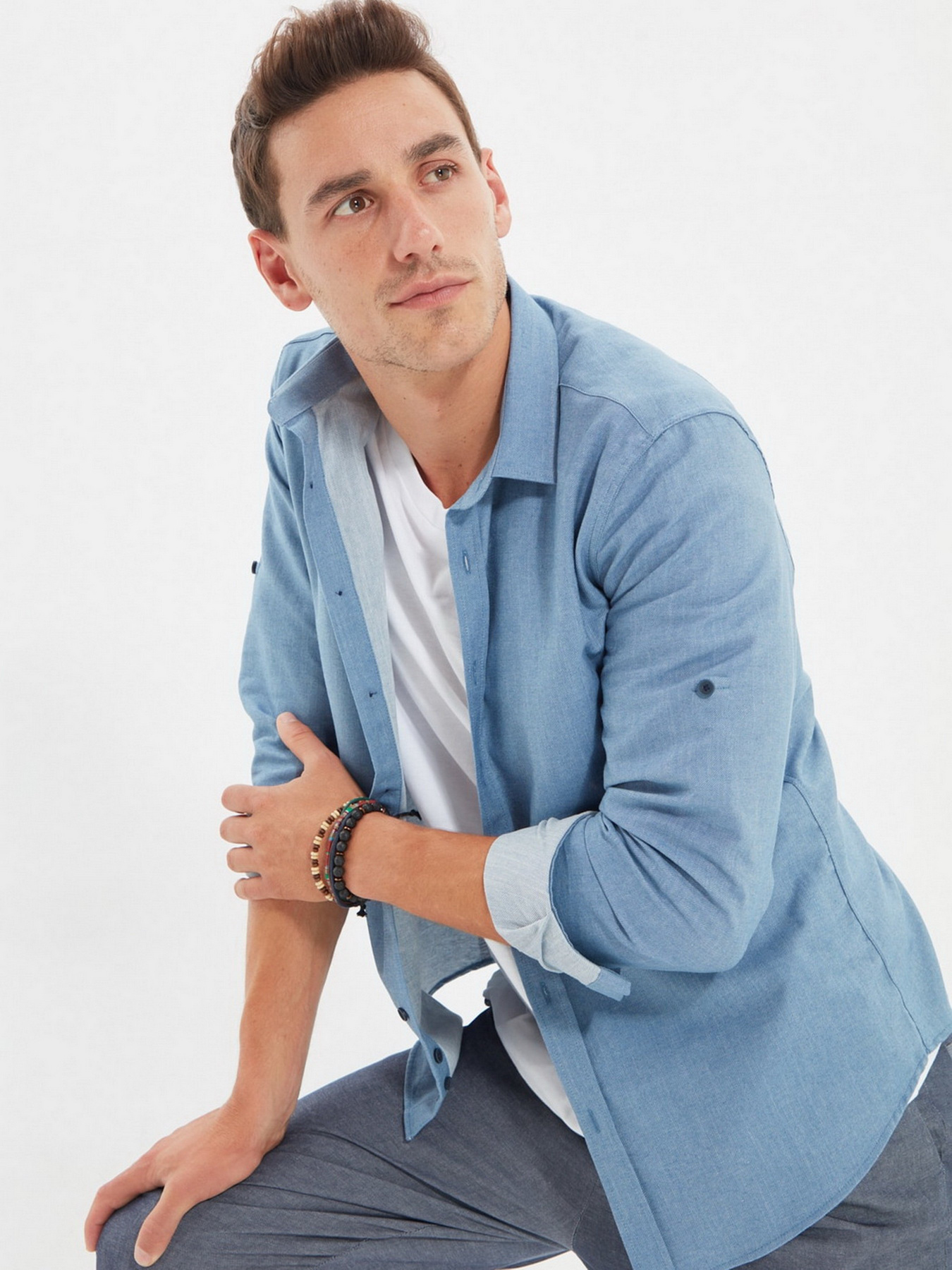 Сорочка Trendyol модель TMNAW22GO0364/Mavi Фото