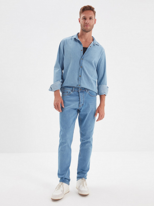 Зауженные джинсы Trendyol Slim модель TMNAW22JE0043/Mavi Фото