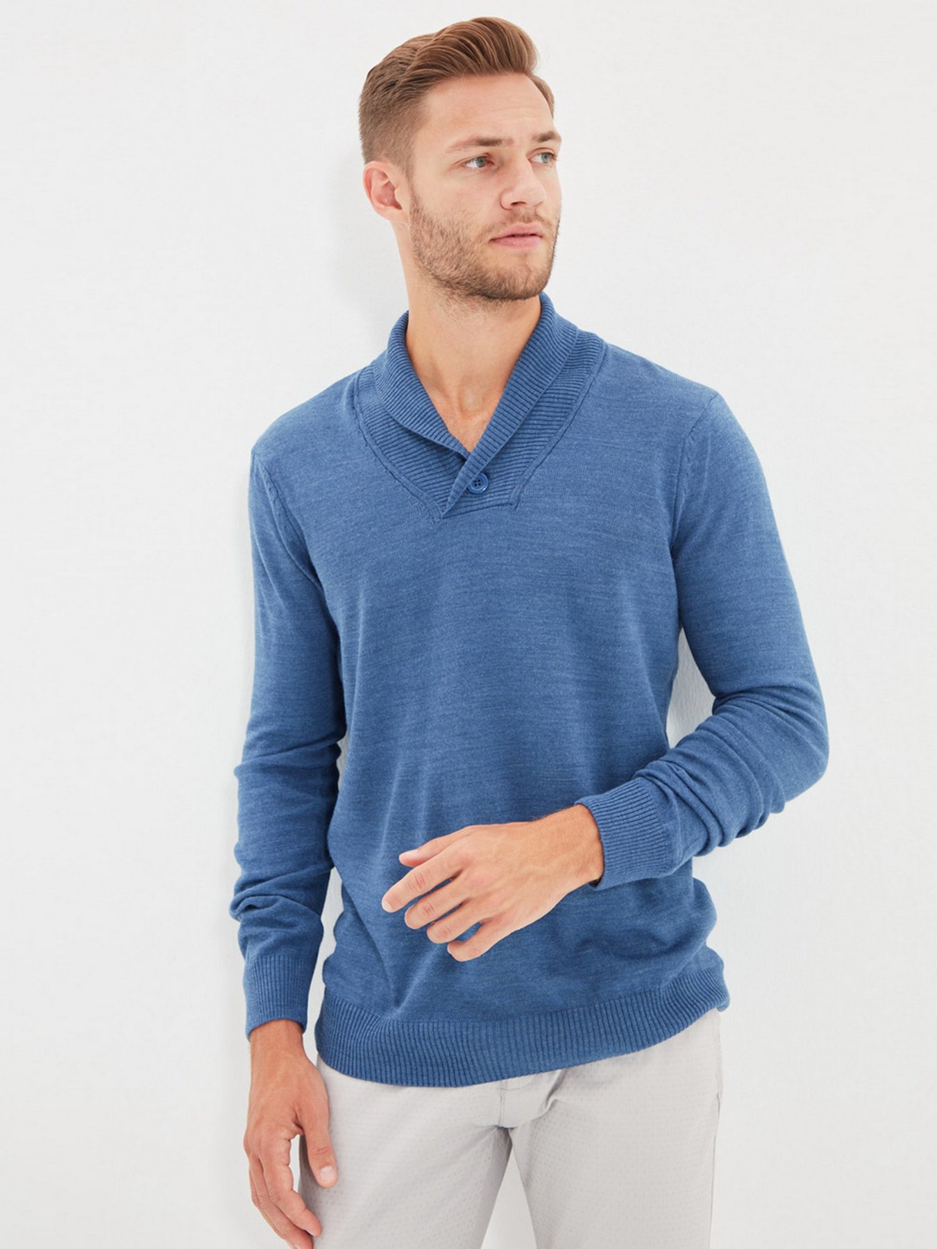 Джемпер Trendyol модель TMNAW22KZ0154/Indigo Джемпер Trendyol модель TMNAW22KZ0154/Indigo Фото