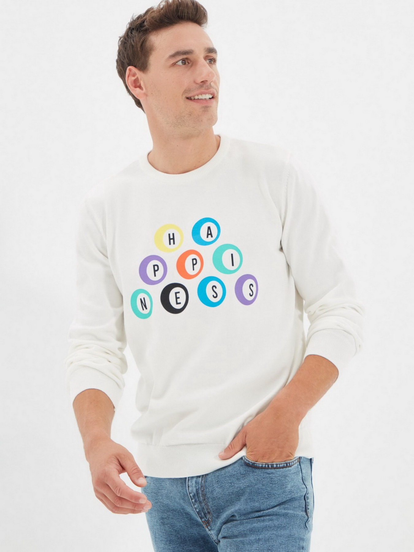 Джемпер Trendyol модель TMNAW22KZ1415/Ekru Джемпер Trendyol модель TMNAW22KZ1415/Ekru Фото