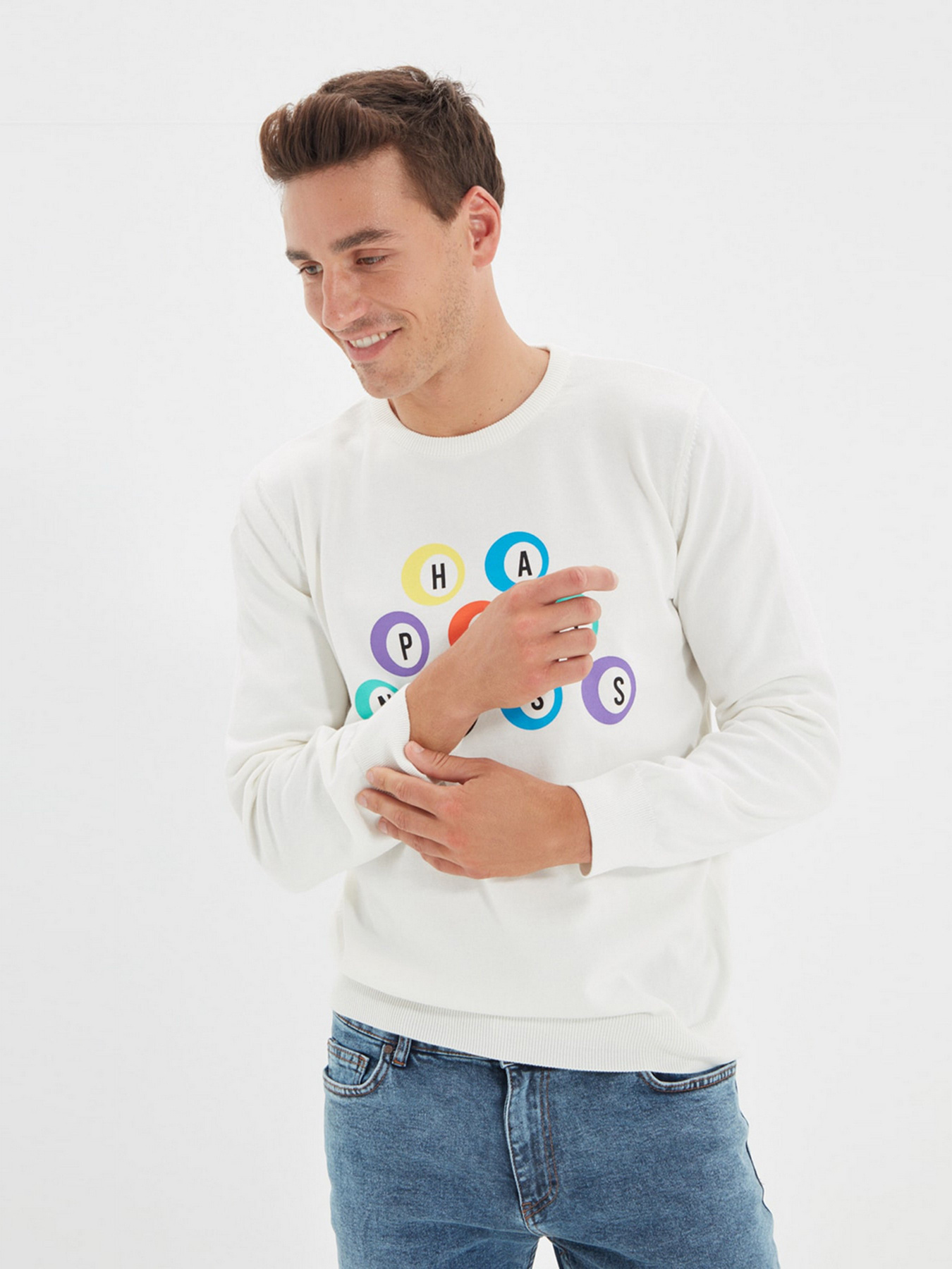 Джемпер Trendyol модель TMNAW22KZ1415/Ekru Джемпер Trendyol модель TMNAW22KZ1415/Ekru Фото