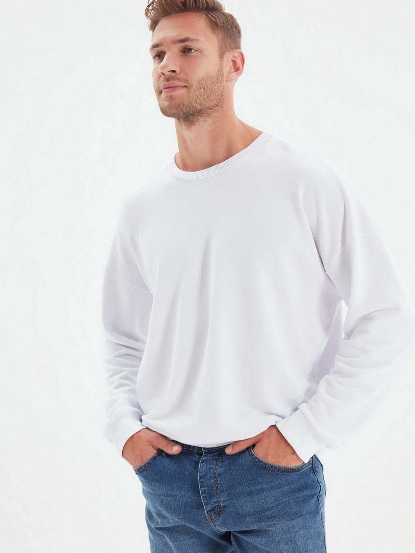 Світшот Trendyol модель TMNAW22SW0612/Beyaz Фото