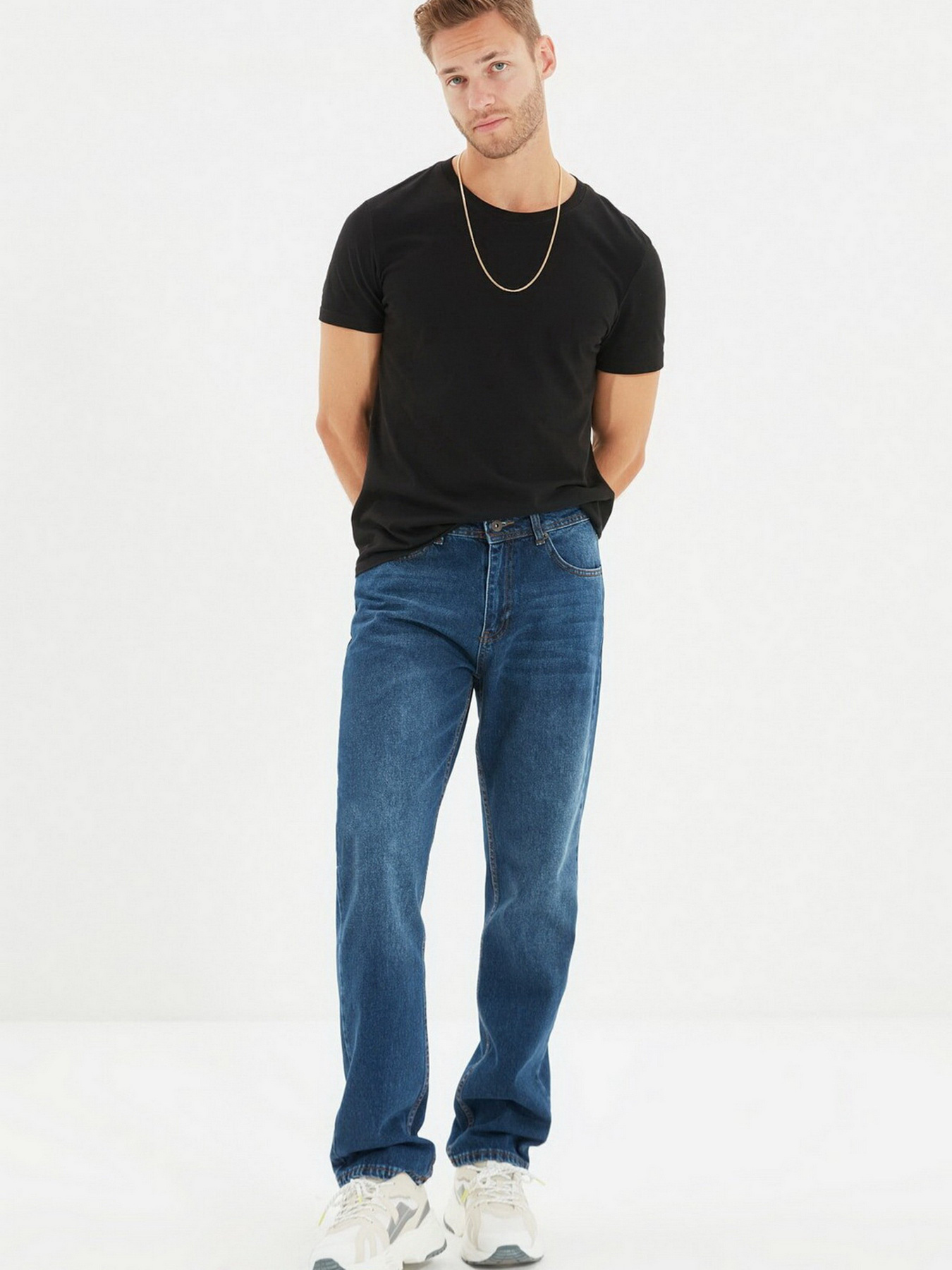 Прямі джинси Trendyol Regular модель TMNAW22JE0193/Indigo Фото