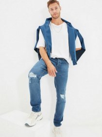 Завужені джинси Trendyol Slim модель TMNAW22JE0212/Indigo Фото