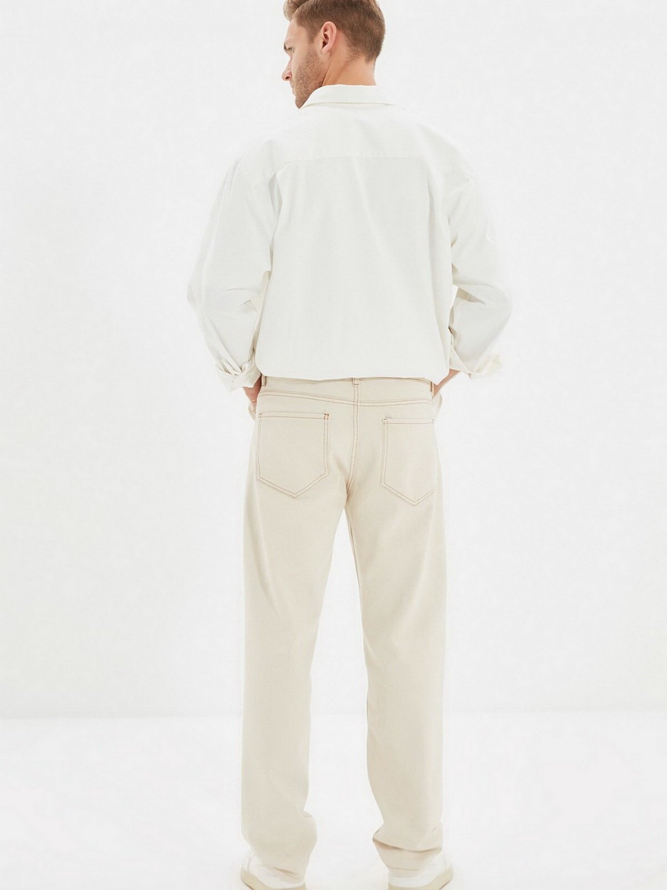 Широкие джинсы Trendyol модель TMNAW22JE0189/Ekru Фото