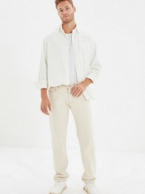 Широкие джинсы Trendyol модель TMNAW22JE0189/Ekru Фото