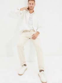 Широкие джинсы Trendyol модель TMNAW22JE0189/Ekru Фото
