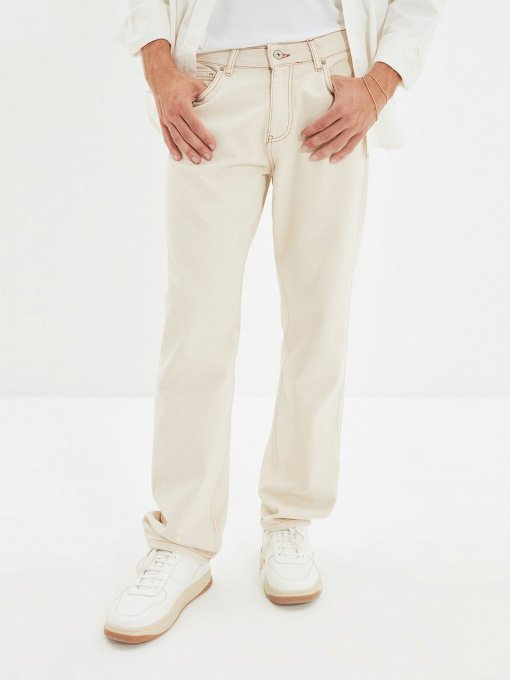 Широкие джинсы Trendyol модель TMNAW22JE0189/Ekru Фото