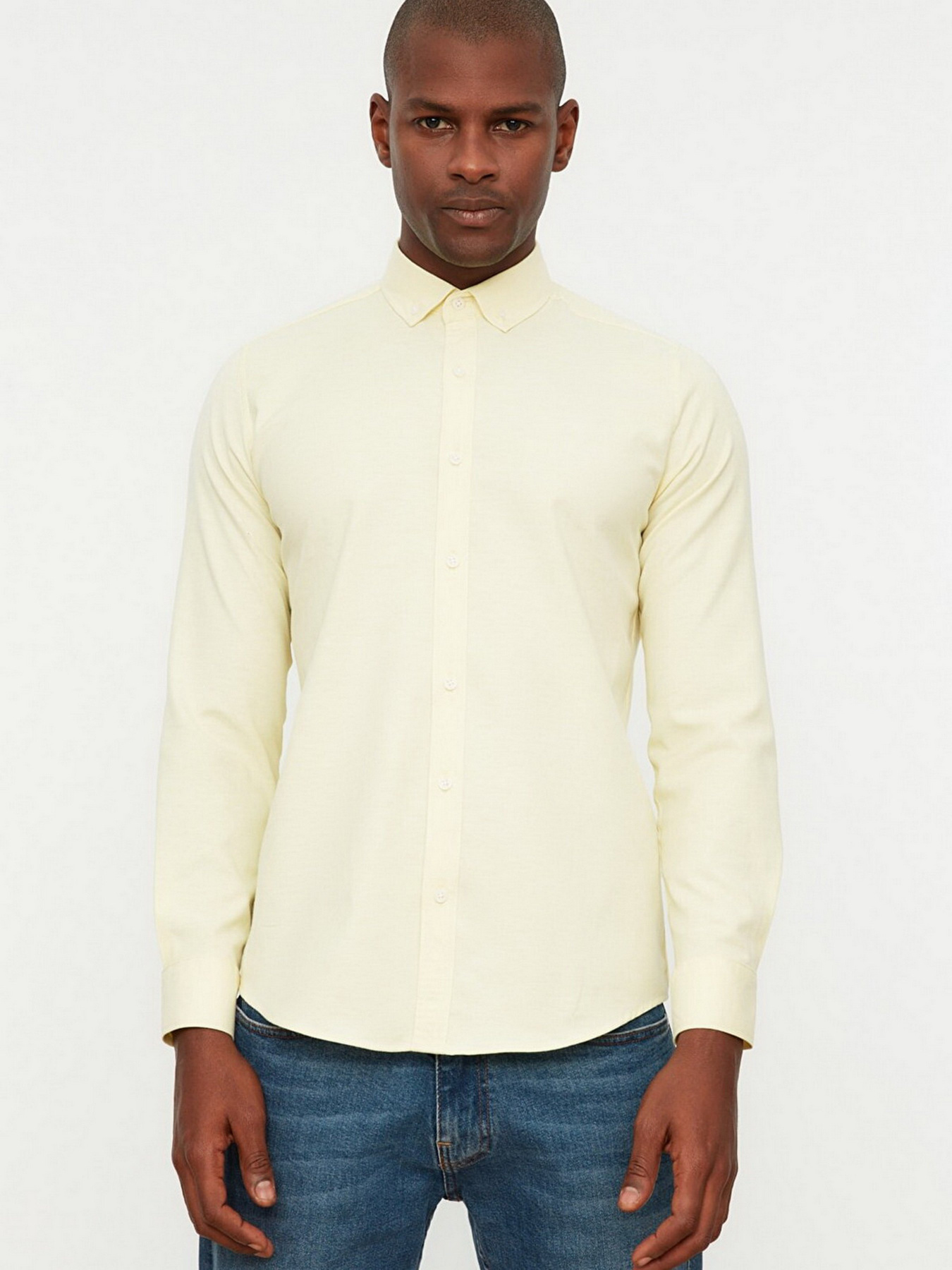 Рубашка повседневная Trendyol модель TMNSS22GO0039/Sari Фото