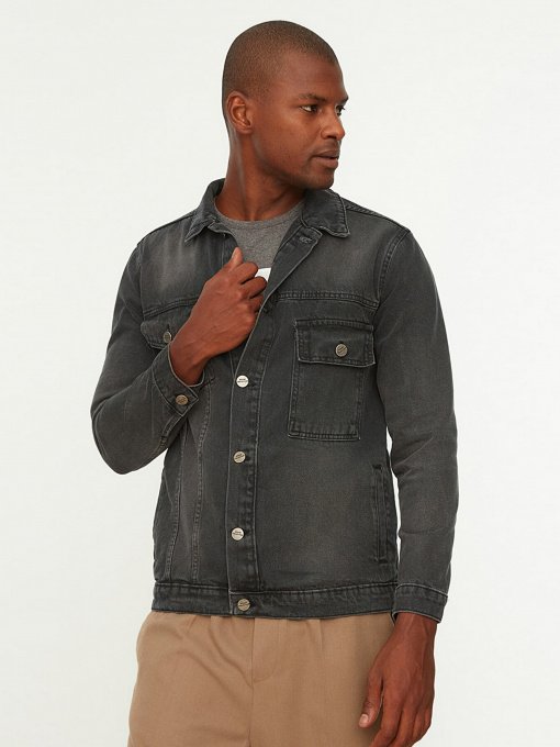 Джинсовая куртка Trendyol модель TMNSS22CE0021/Antrasit Фото