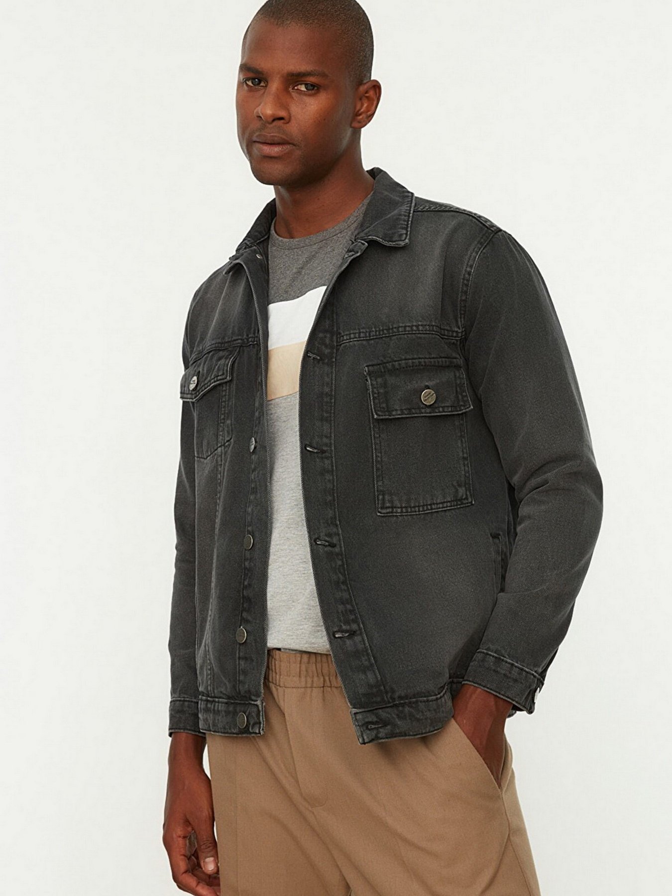 Джинсова куртка Trendyol модель TMNSS22CE0021/Antrasit Фото