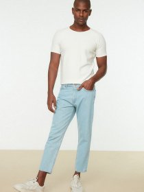 Зауженные джинсы Trendyol Essential Crop модель TMNSS22JE0370/Mavi Фото