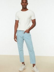 Зауженные джинсы Trendyol Essential Crop модель TMNSS22JE0370/Mavi Фото