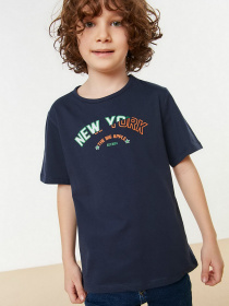 Футболка Trendyol модель TKDSS22TS0511/Lacivert Фото