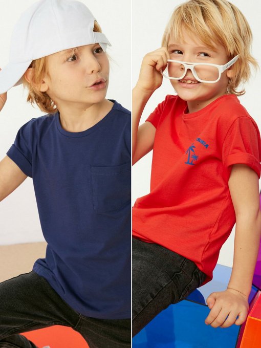 Набор футболок Trendyol модель TKDSS22TS0674/Lacivert-Kirmizi Фото