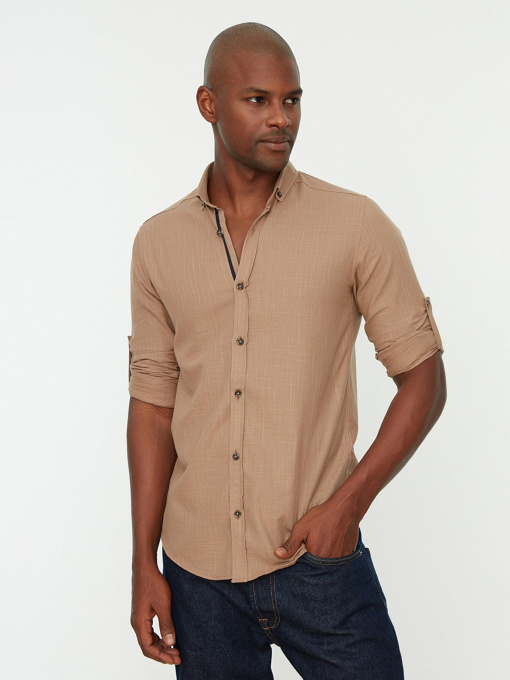 Рубашка повседневная Trendyol модель TMNSS20GO0189/Kahverengi Фото