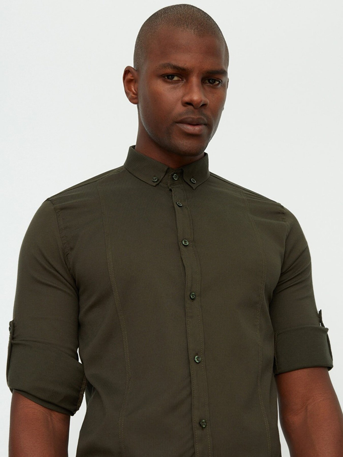 Сорочка повсякденна Trendyol модель TMNSS22GO0091/Haki Сорочка повсякденна Trendyol модель TMNSS22GO0091/Haki Фото