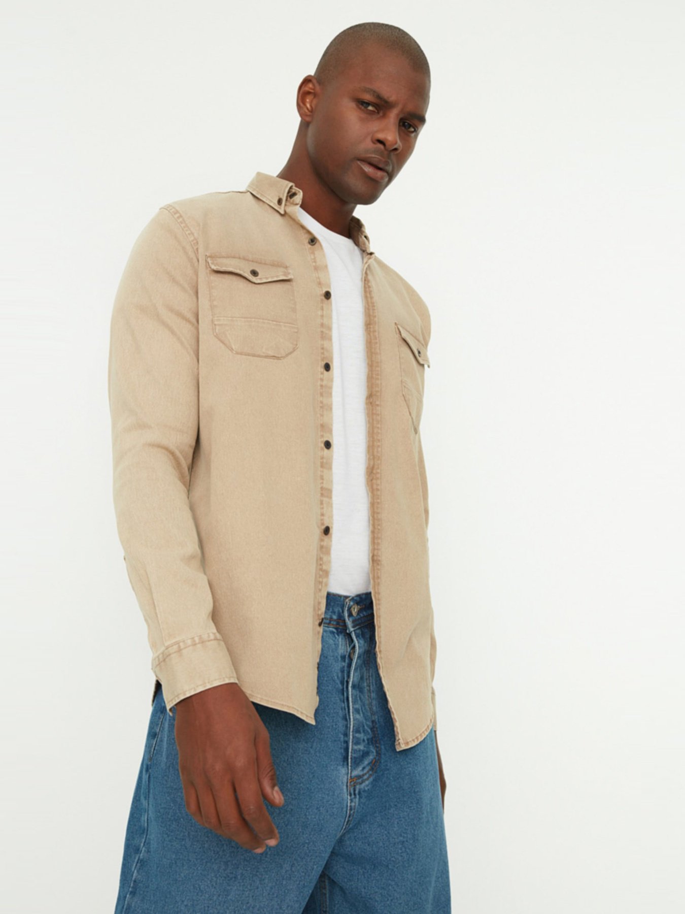 Рубашка Trendyol модель TMNSS20GO0104/Bej Фото