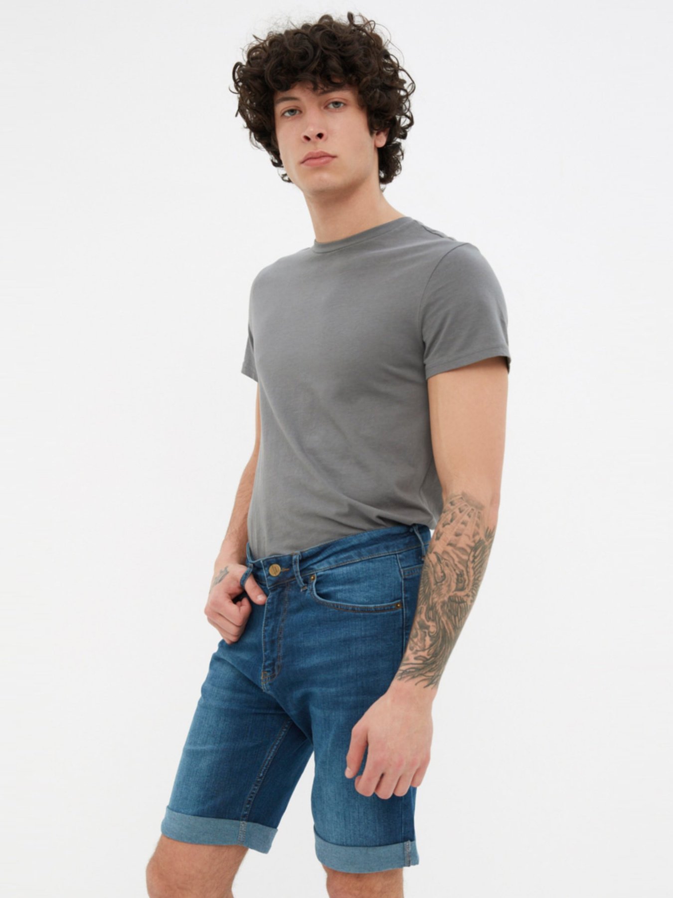 Джинсові шорти Trendyol модель TMNSS21SR0486/Lacivert Джинсові шорти Trendyol модель TMNSS21SR0486/Lacivert Фото