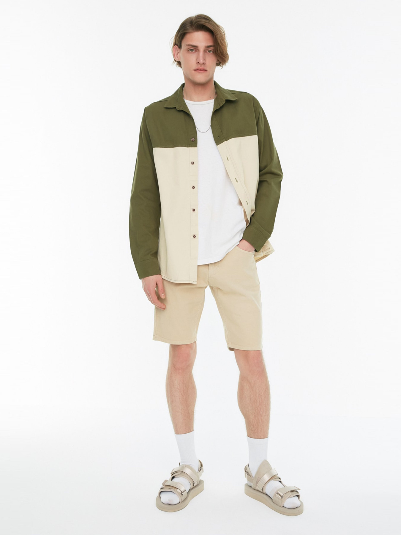 Рубашка Trendyol модель TMNSS22GO00006/Haki-Bej Фото