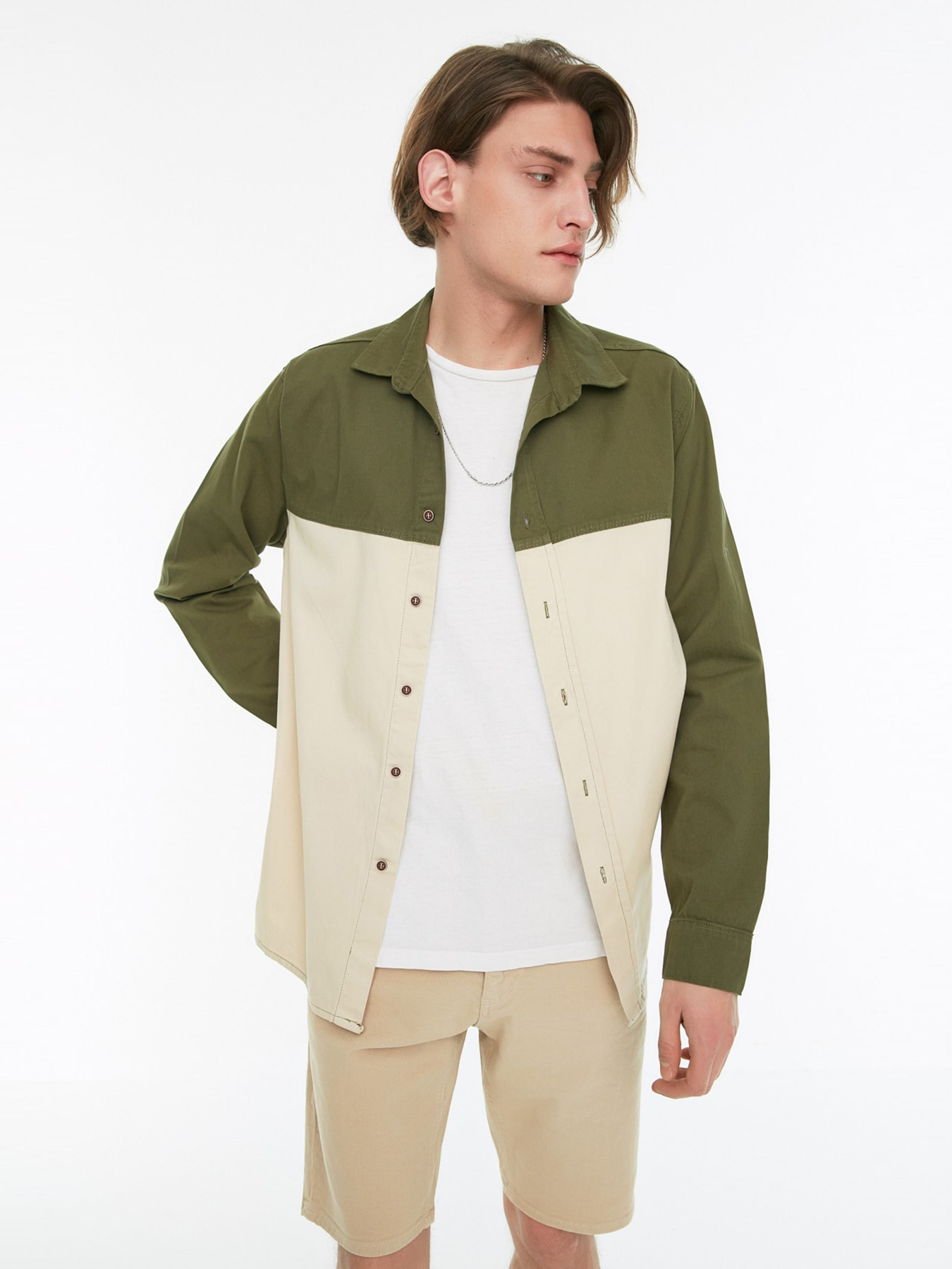 Рубашка Trendyol модель TMNSS22GO00006/Haki-Bej Фото