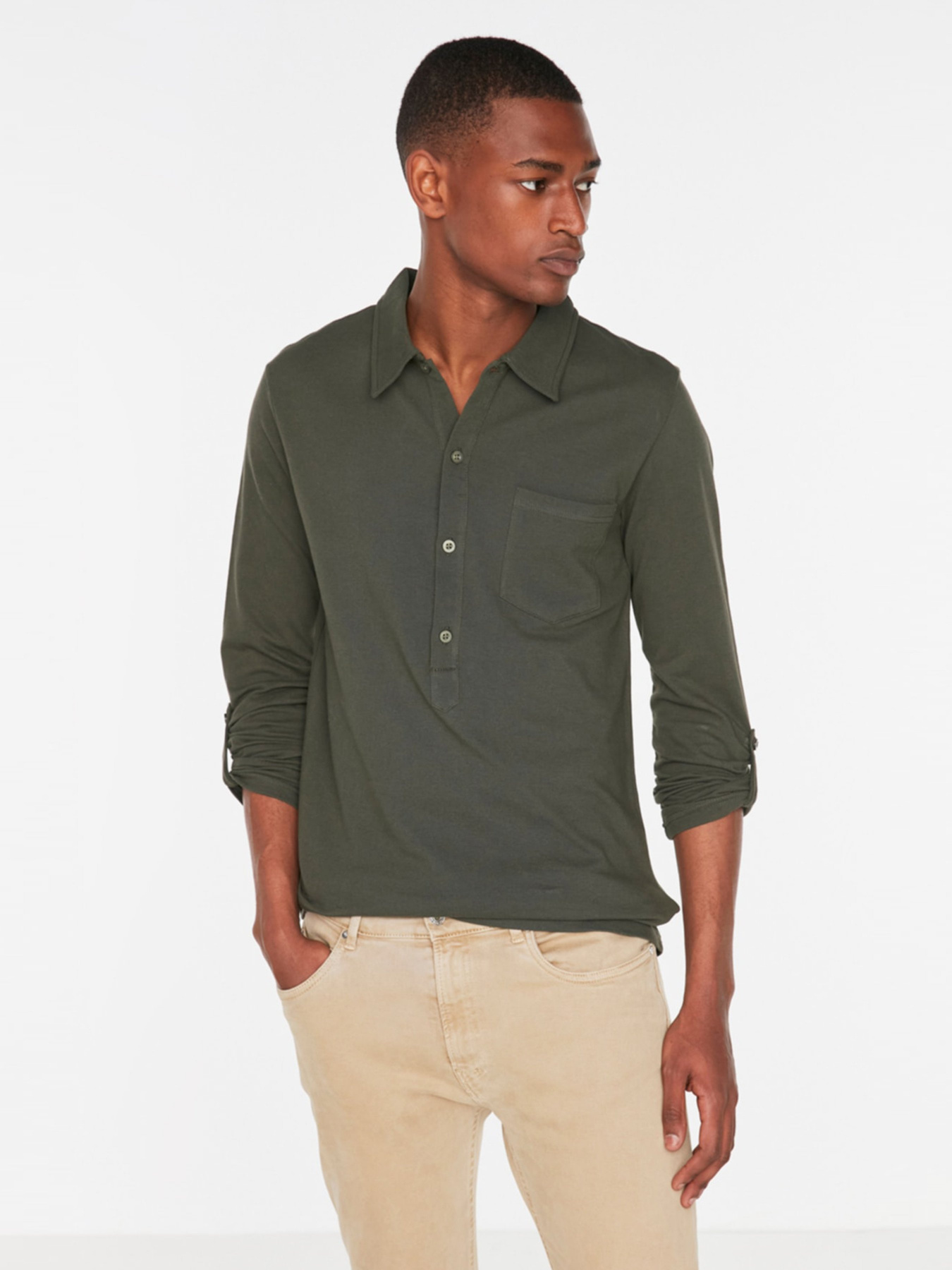 Рубашка Trendyol модель TMNSS22GO0052/Haki Фото