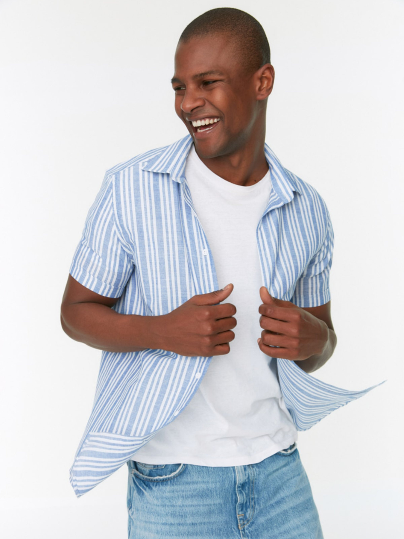 Сорочка повсякденна Trendyol модель TMNSS22GO0269/Mavi Сорочка повсякденна Trendyol модель TMNSS22GO0269/Mavi Фото