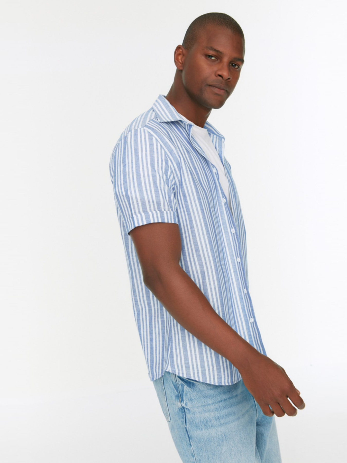 Сорочка повсякденна Trendyol модель TMNSS22GO0269/Mavi Сорочка повсякденна Trendyol модель TMNSS22GO0269/Mavi Фото