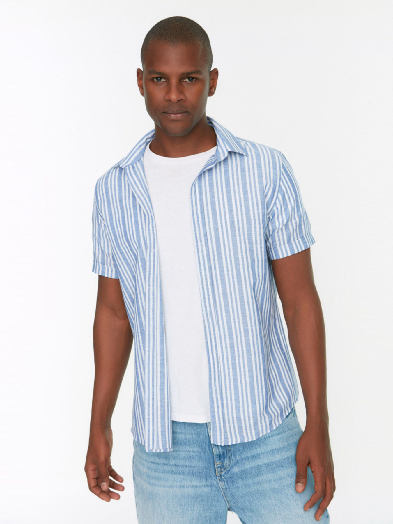 Сорочка повсякденна Trendyol модель TMNSS22GO0269/Mavi Сорочка повсякденна Trendyol модель TMNSS22GO0269/Mavi Фото