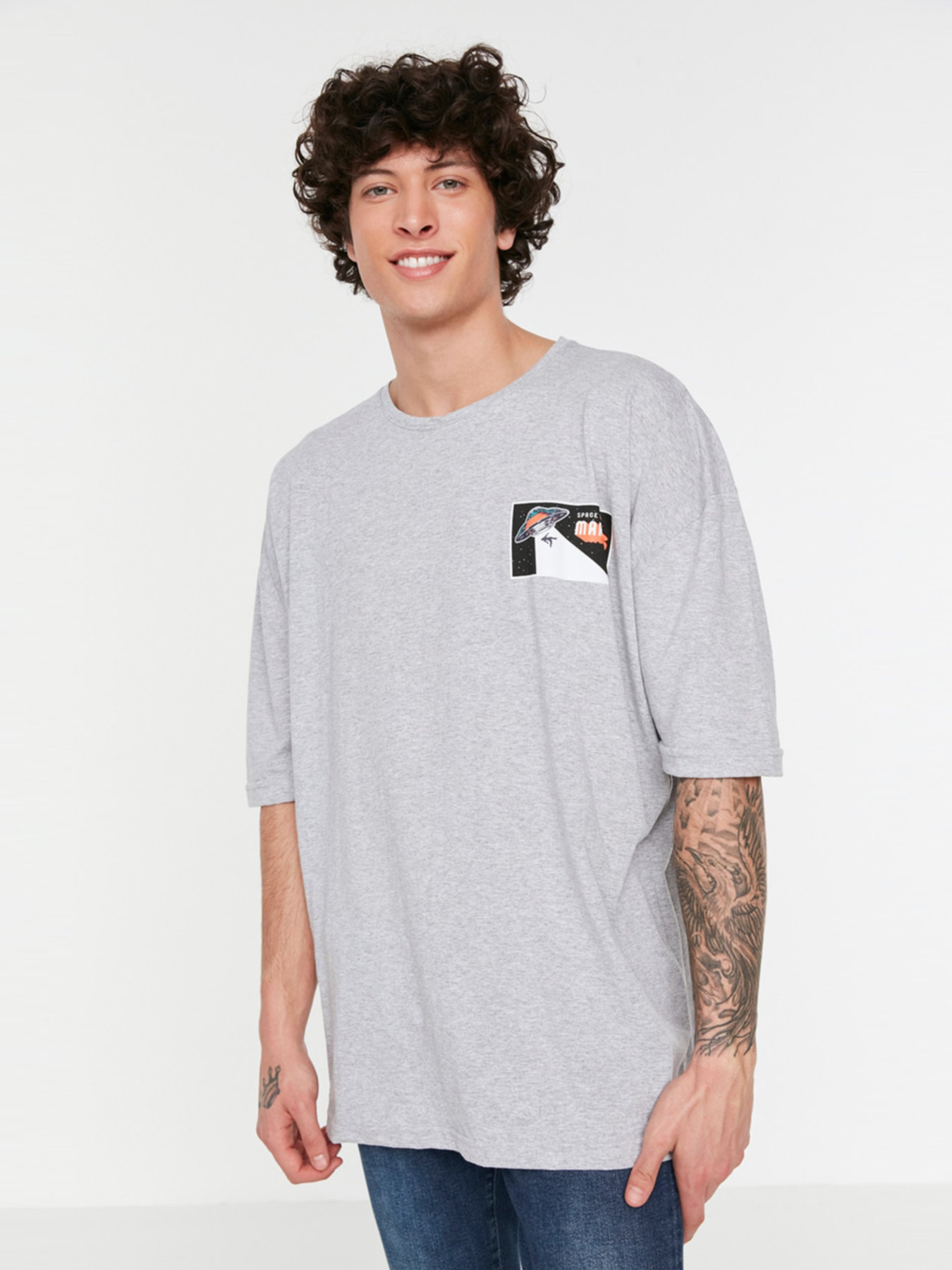 Футболка Trendyol модель TMNSS22TS2098/Gri Фото