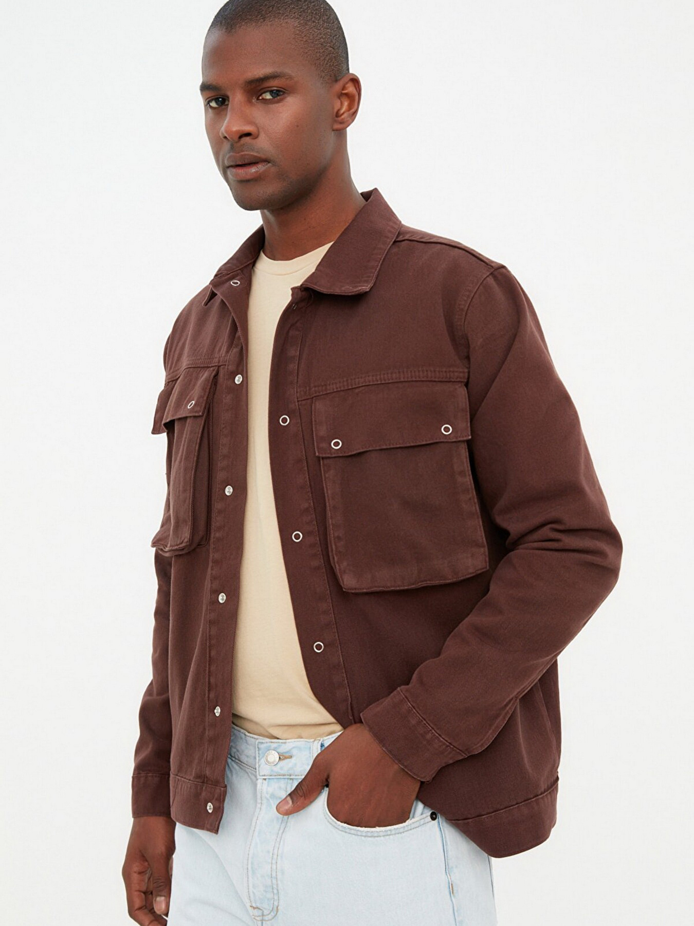 Джинсовая куртка Trendyol модель TMNAW20CE0234/Kahverengi Фото