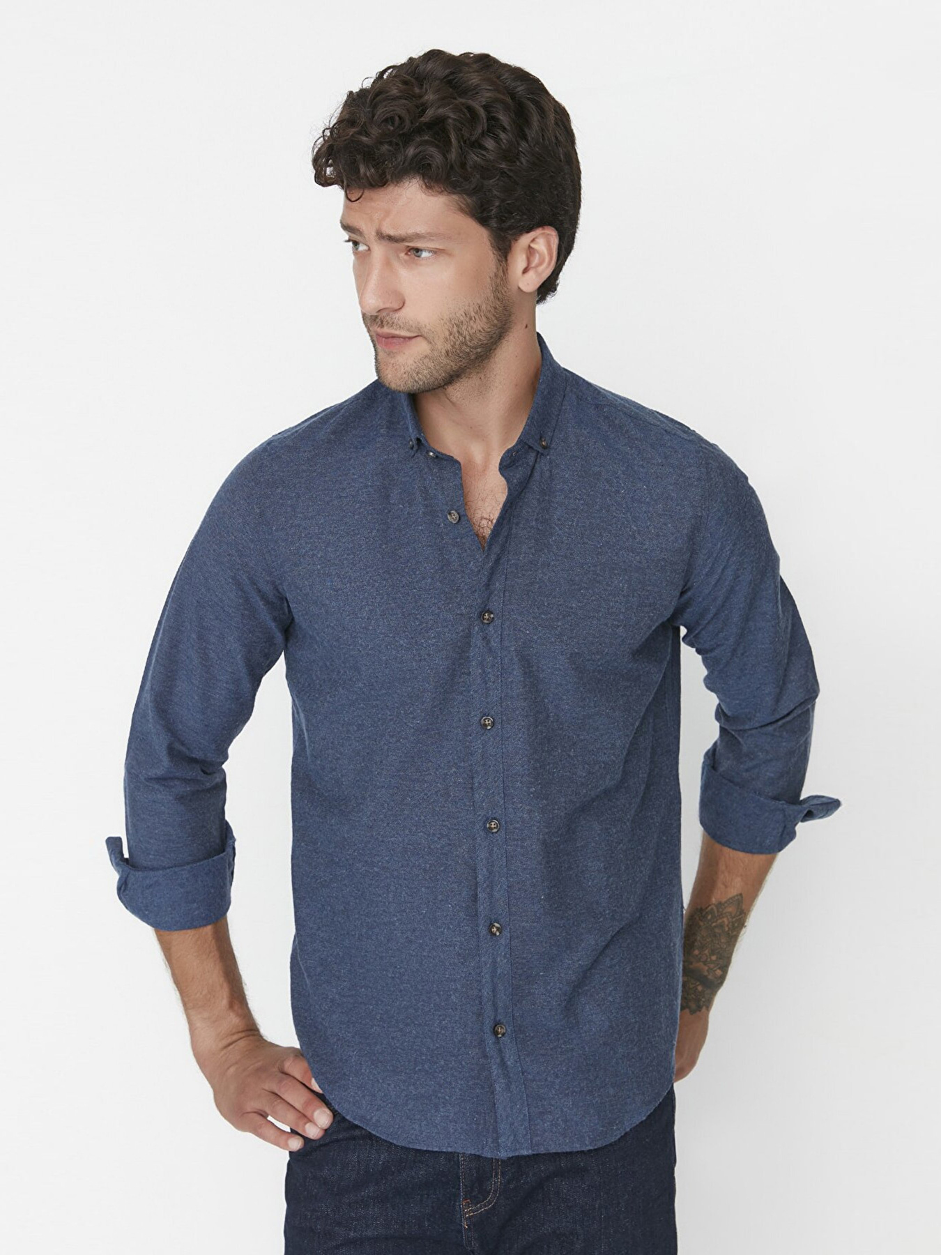 Рубашка Trendyol модель TMNAW20GO0094/Indigo Фото