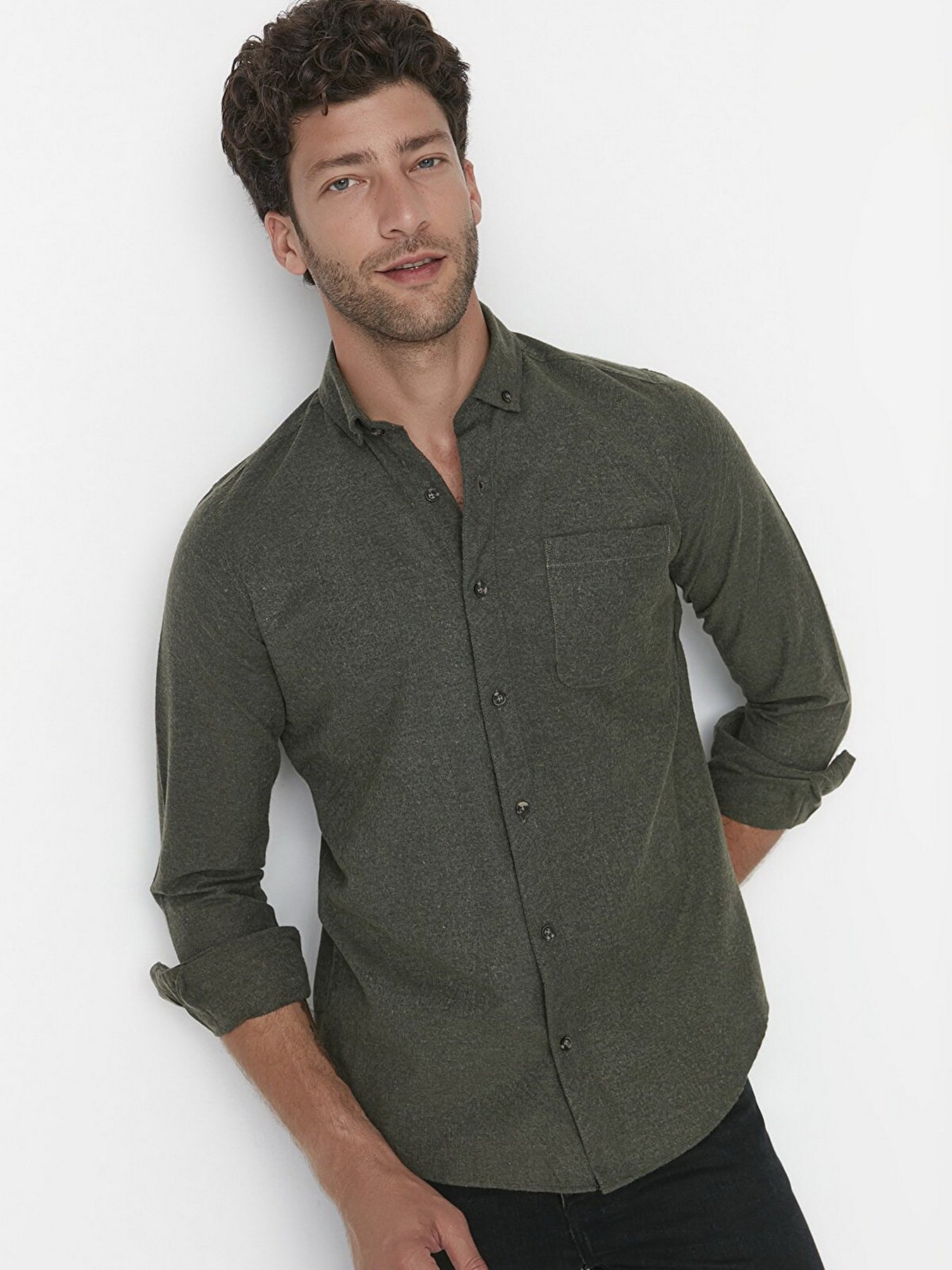 Сорочка повсякденна Trendyol модель TMNAW20GO0523/Yesil Фото