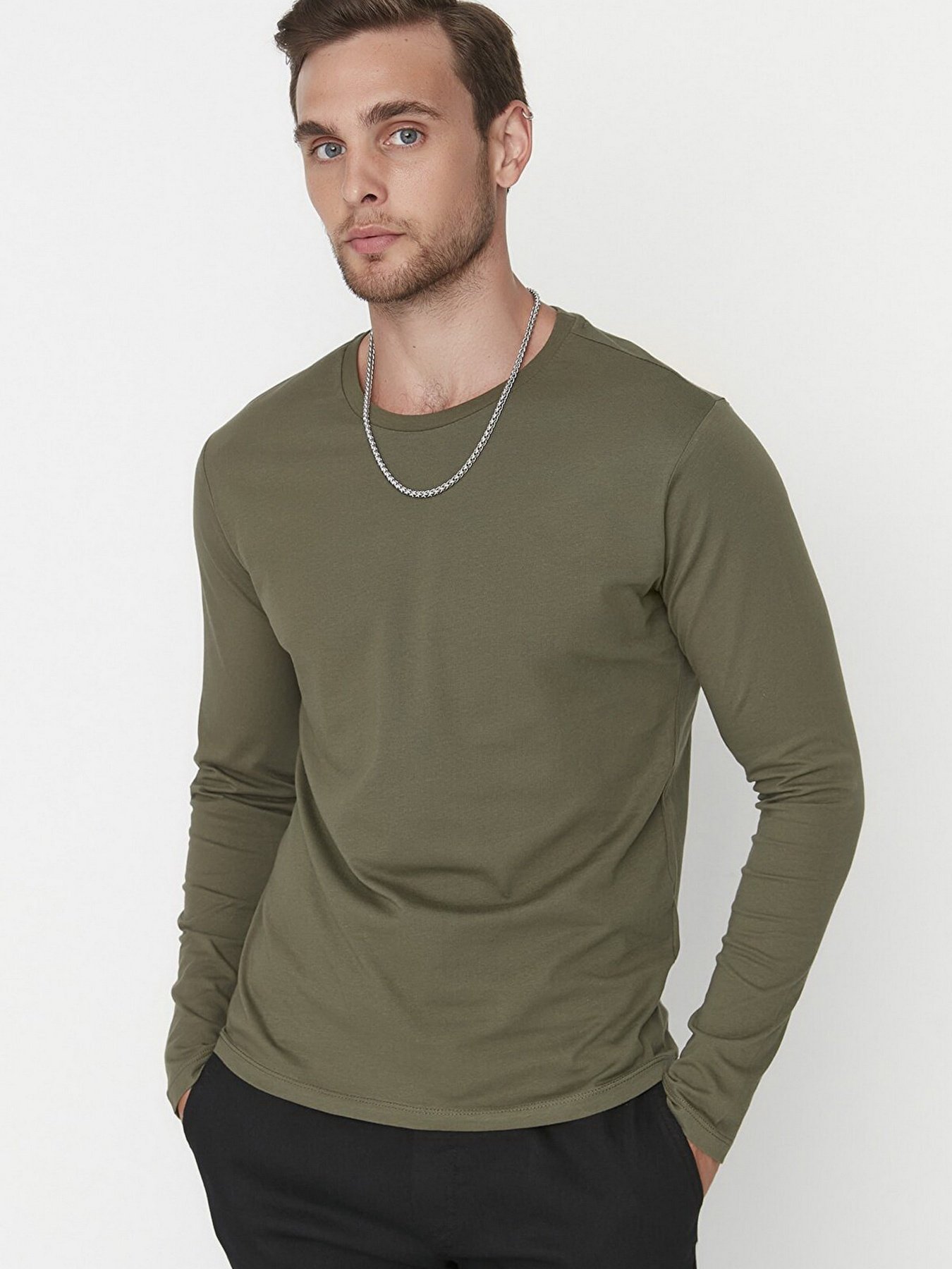 Лонгслив Trendyol модель TMNAW21TS0208/Haki Фото