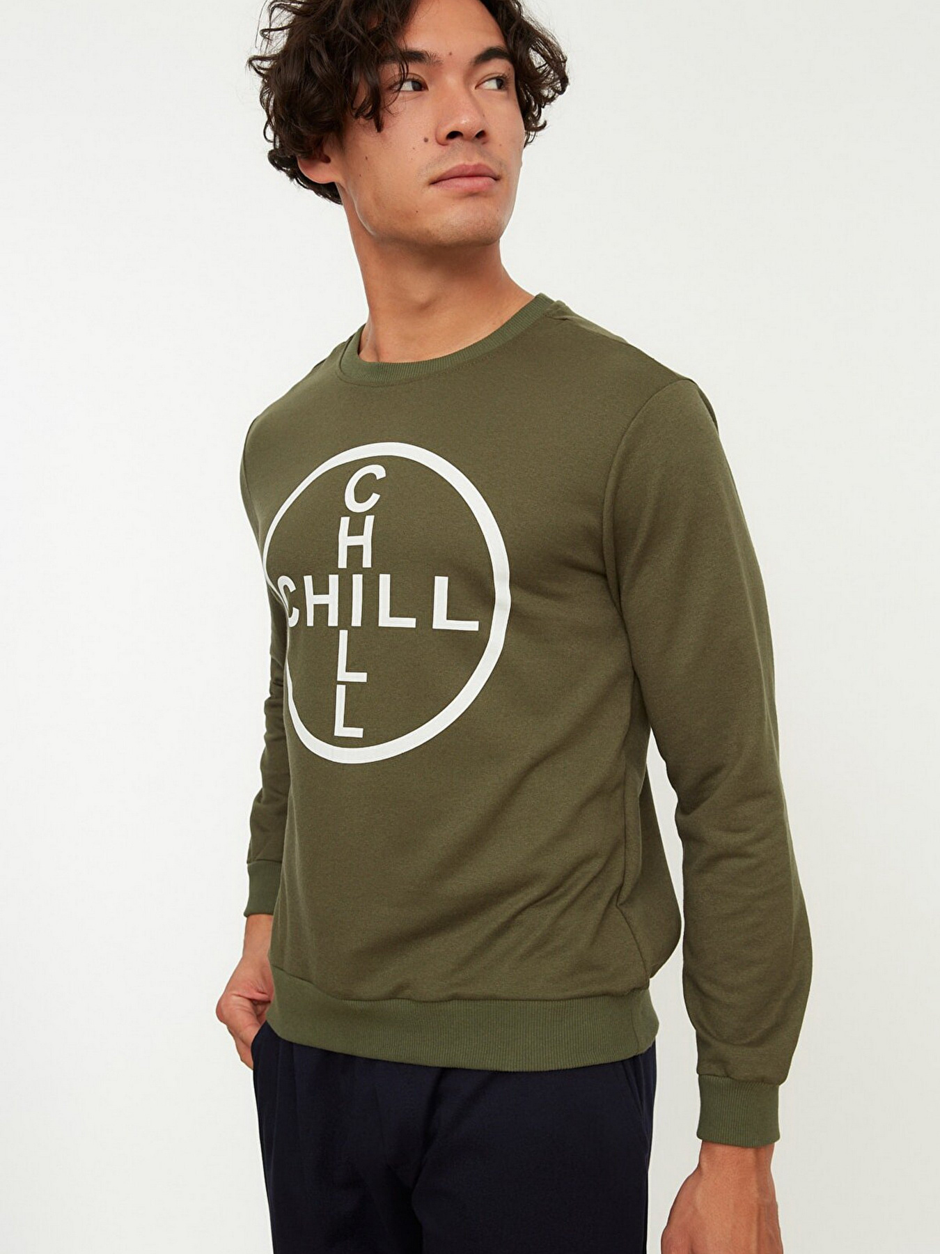 Свитшот Trendyol модель TMNAW22SW1062/Haki Фото