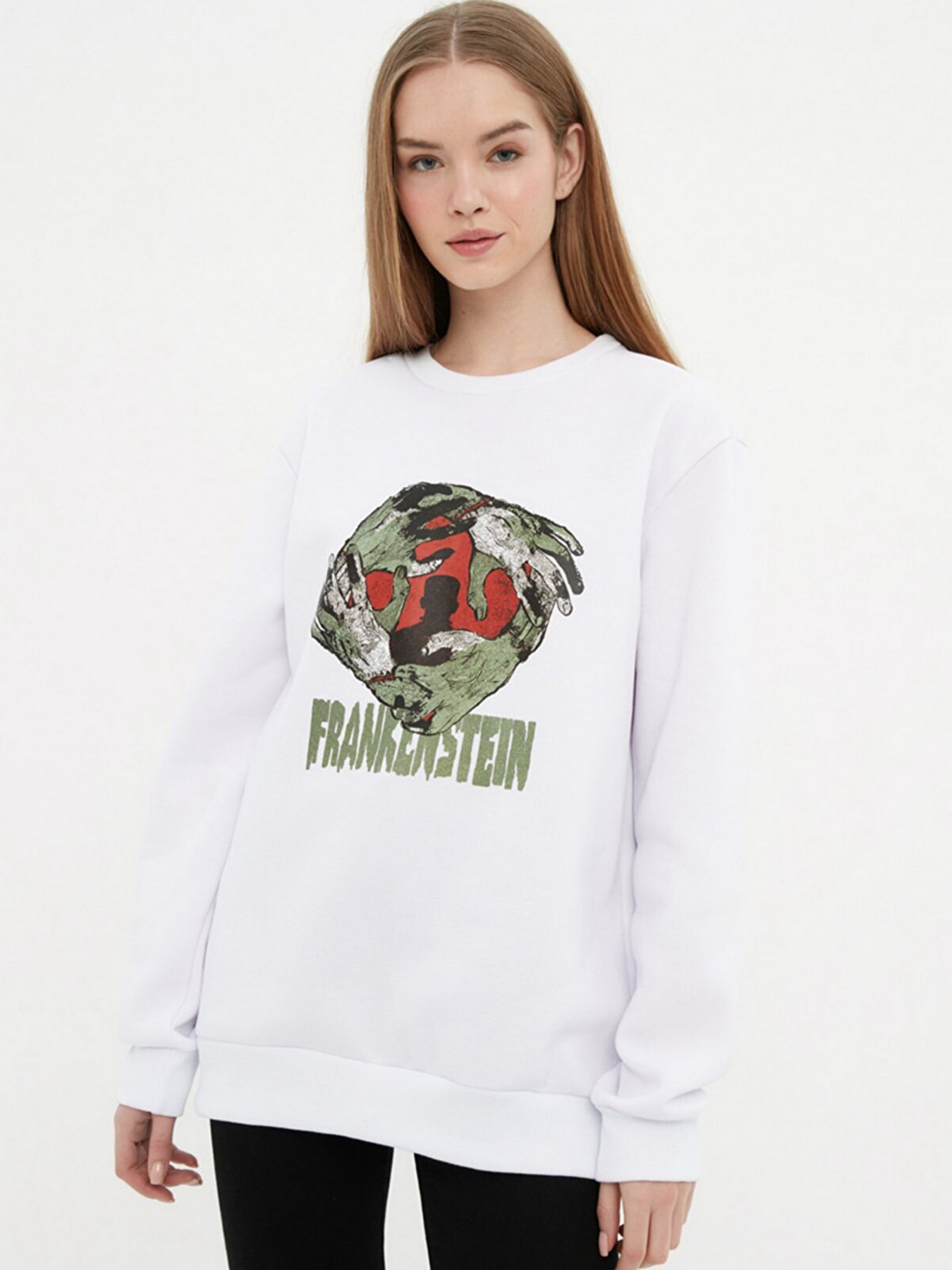 Свитшот Trendyol модель TMNAW22SW1718/Beyaz Фото