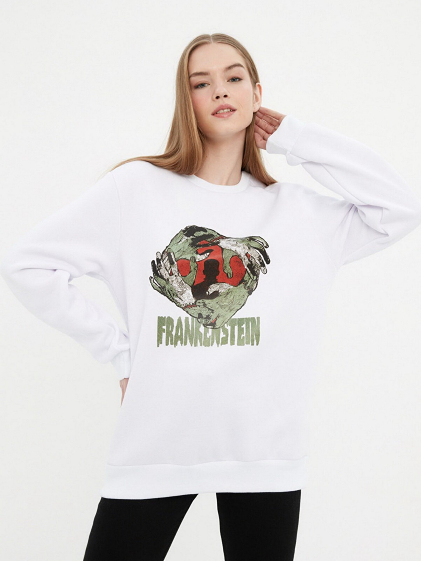 Свитшот Trendyol модель TMNAW22SW1718/Beyaz Фото