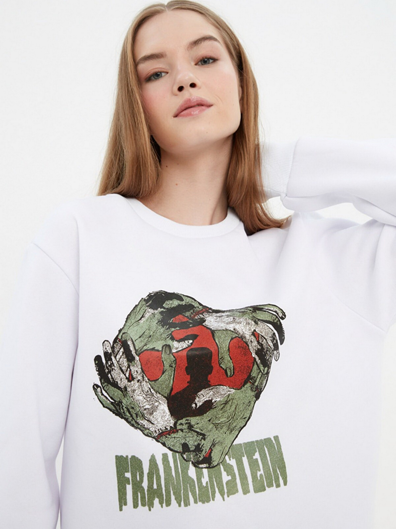 Свитшот Trendyol модель TMNAW22SW1718/Beyaz Фото