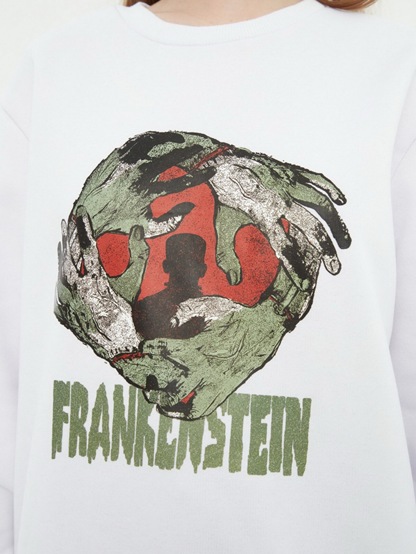 Свитшот Trendyol модель TMNAW22SW1718/Beyaz Фото