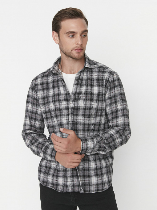 Рубашка повседневная Trendyol модель TMNAW23GO00069/Gri Фото