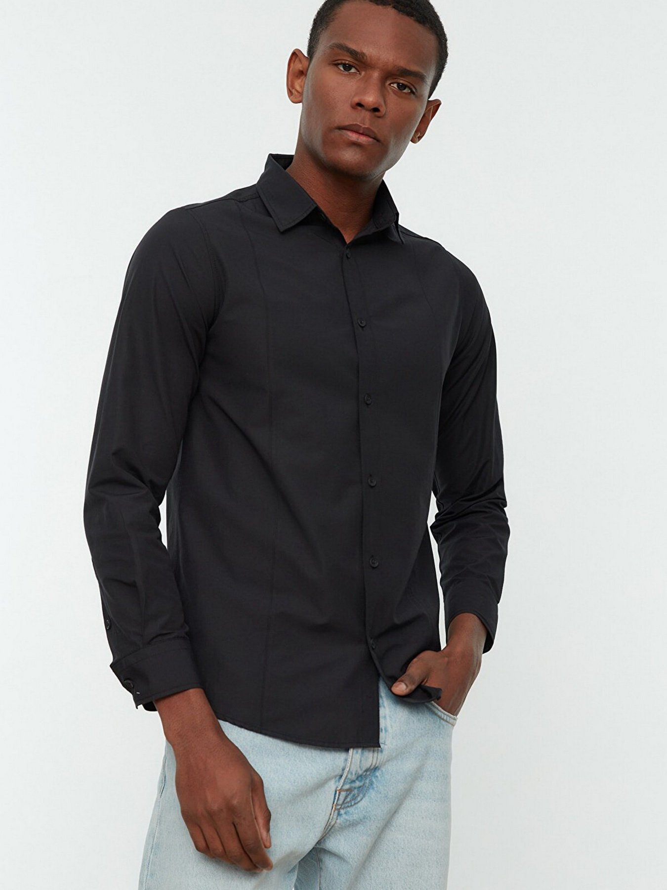 Сорочка повсякденна Trendyol модель TMNSS22GO0034/Siyah Фото