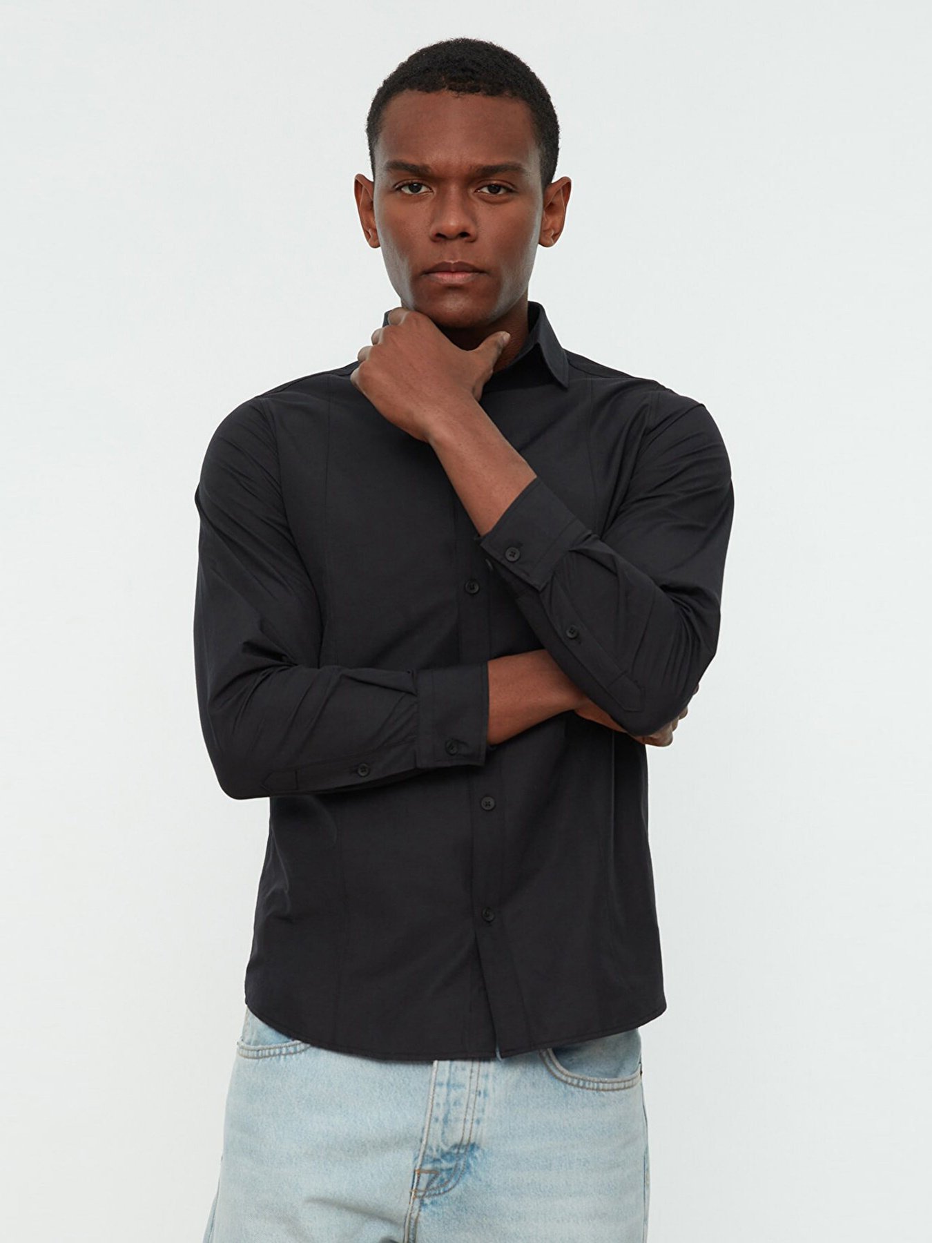 Сорочка повсякденна Trendyol модель TMNSS22GO0034/Siyah Фото