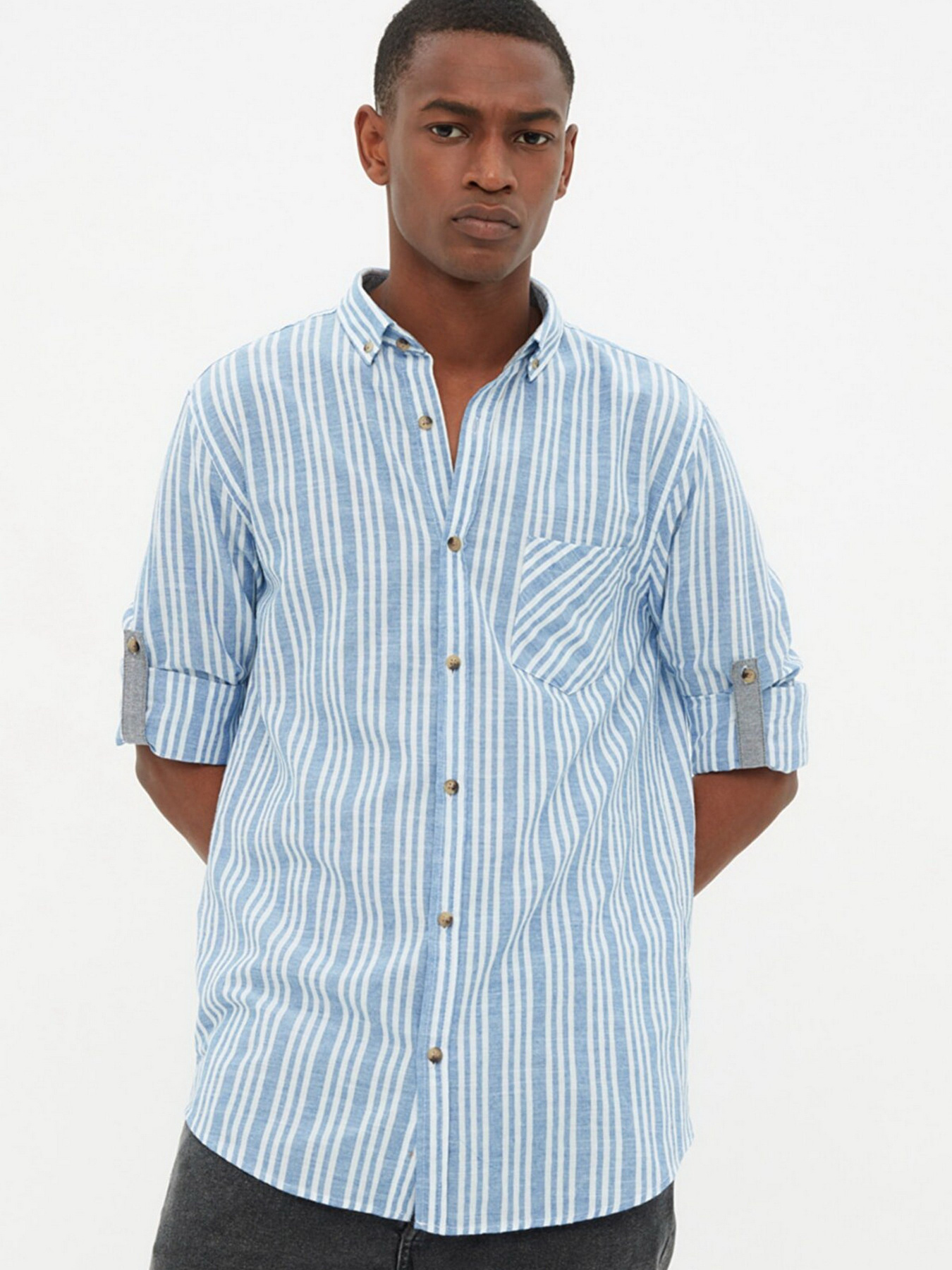 Рубашка Trendyol модель TMNSS22GO0268/Indigo Фото